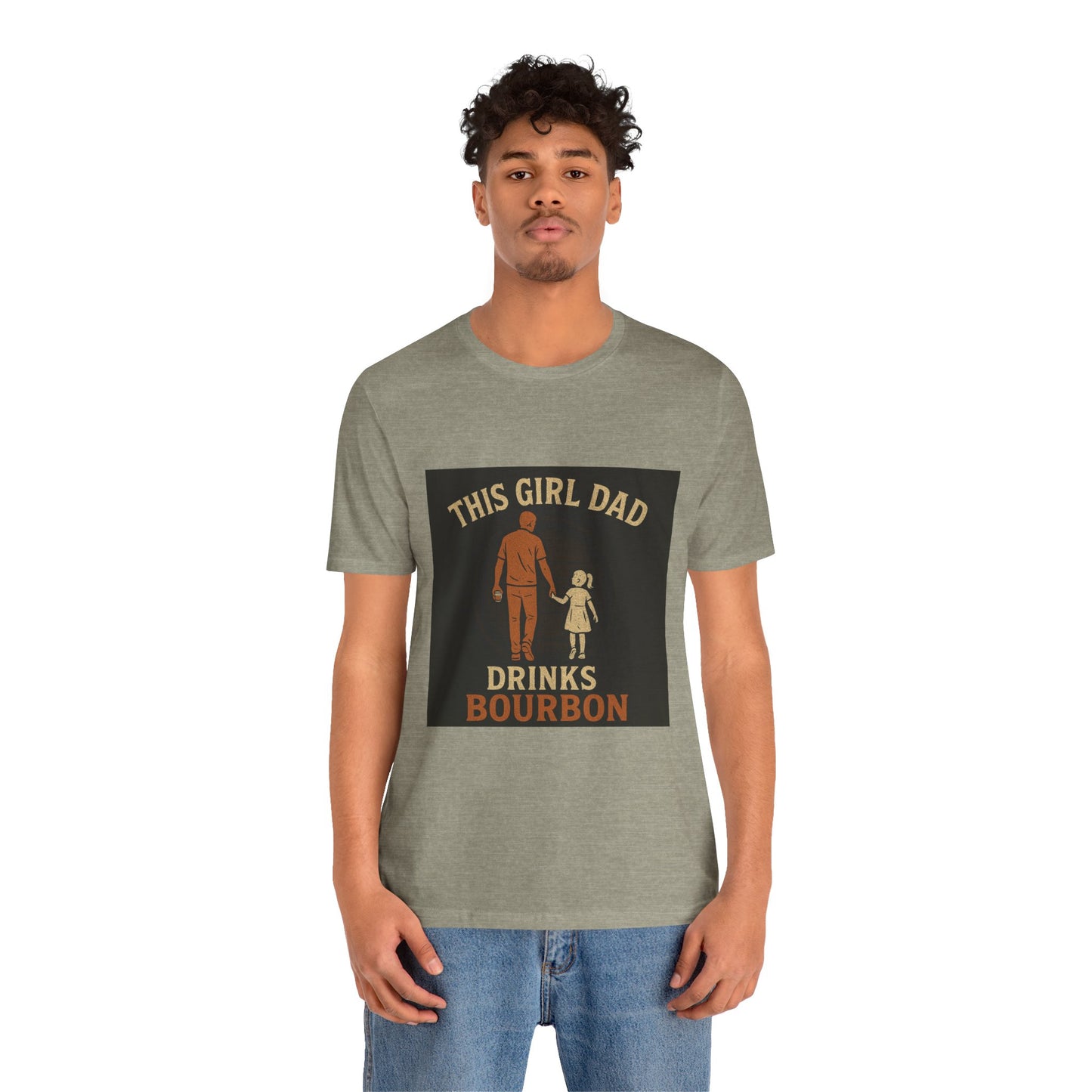 This Girl Dad Drinks Bourbon Tee - Unisex Jersey Short Sleeve Tee for Father's Day
