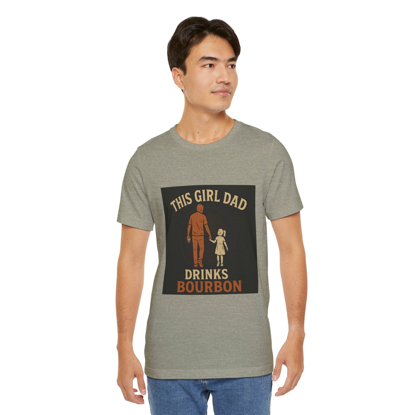 This Girl Dad Drinks Bourbon Tee - Unisex Jersey Short Sleeve Tee for Father's Day