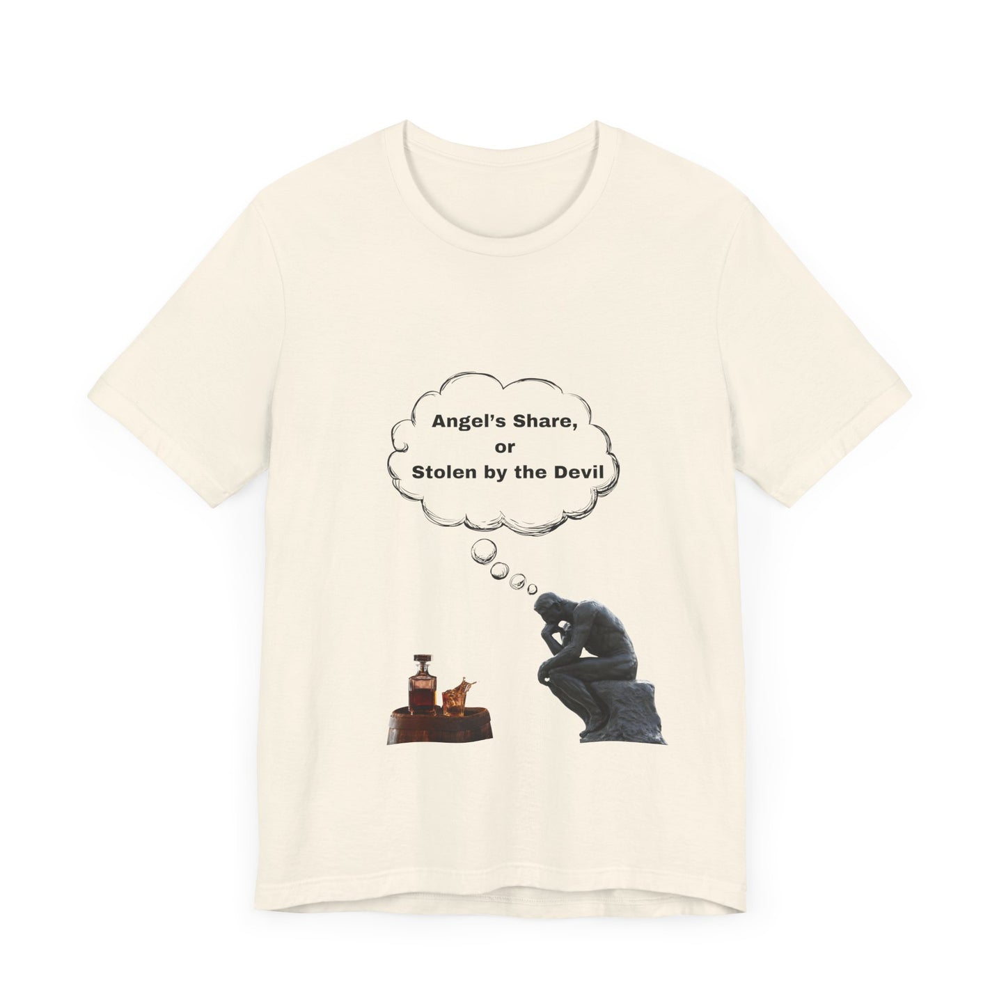 Thought-Provoking Tee: 'Angel's Share or Stolen by the Devil' Unisex Jersey Short Sleeve Shirt