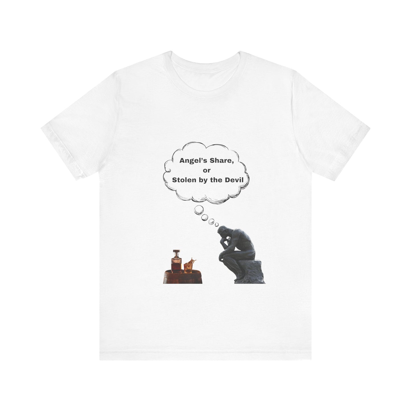Thought-Provoking Tee: 'Angel's Share or Stolen by the Devil' Unisex Jersey Short Sleeve Shirt
