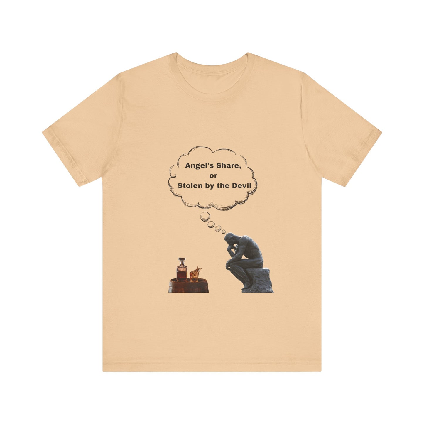 Thought-Provoking Tee: 'Angel's Share or Stolen by the Devil' Unisex Jersey Short Sleeve Shirt