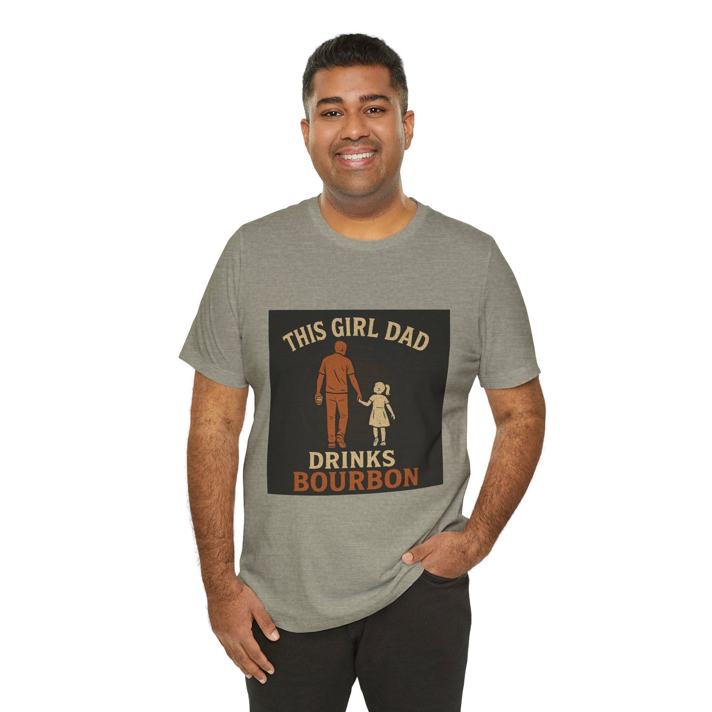 This Girl Dad Drinks Bourbon Tee - Unisex Jersey Short Sleeve Tee for Father's Day