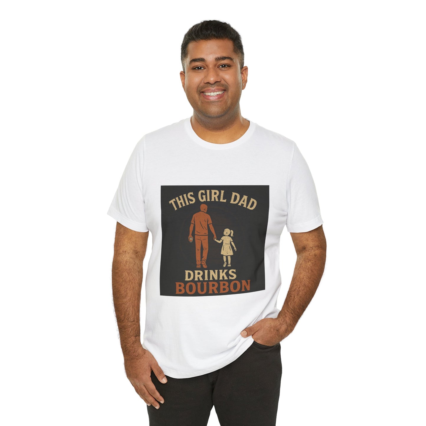 This Girl Dad Drinks Bourbon Tee - Unisex Jersey Short Sleeve Tee for Father's Day