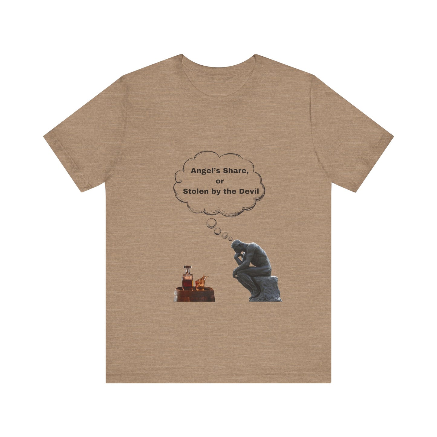 Thought-Provoking Tee: 'Angel's Share or Stolen by the Devil' Unisex Jersey Short Sleeve Shirt